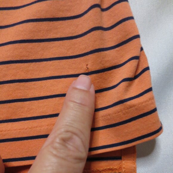POLO GOLF SHIRT striped CORAL navy ATHLETIC orange RALPH LAUREN blue SIZE XL - Picture 3 of 8